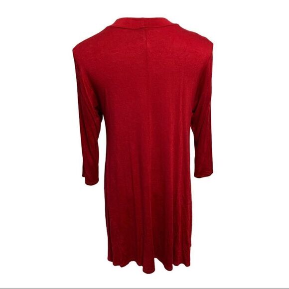 Luxe Red 3/4 Sleeve Mini Dress Sz L - Picture 2 of 6
